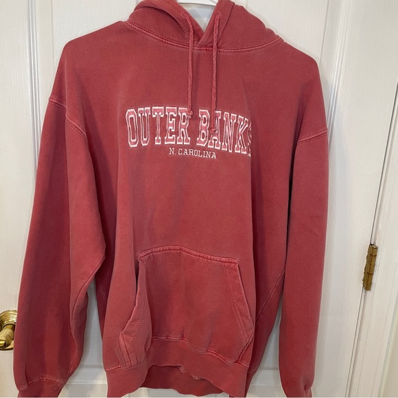 U.S. VINTAGE Outer Banks hoodie pink with embroidered detail size medium - Picture 2 of 6